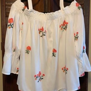 Maurices Embroidered off the shoulder shirt L